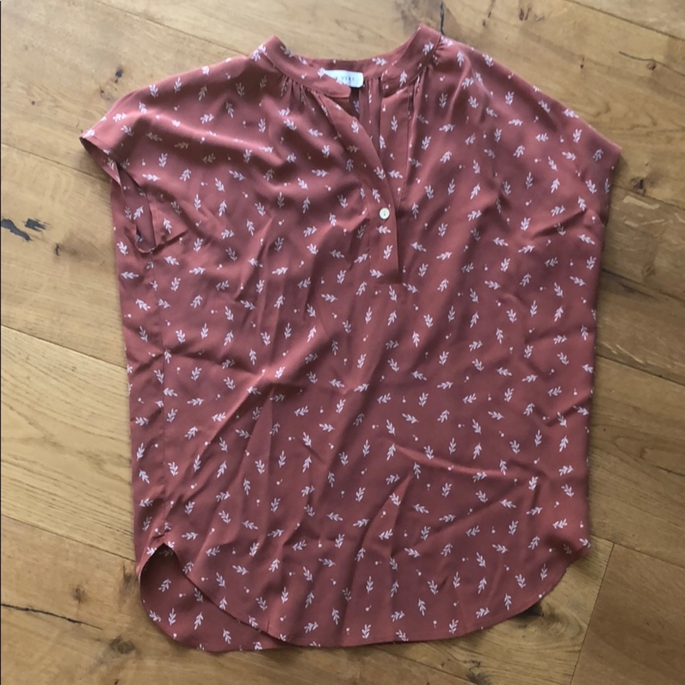 Amour Vert Silk Coral Blouse XS